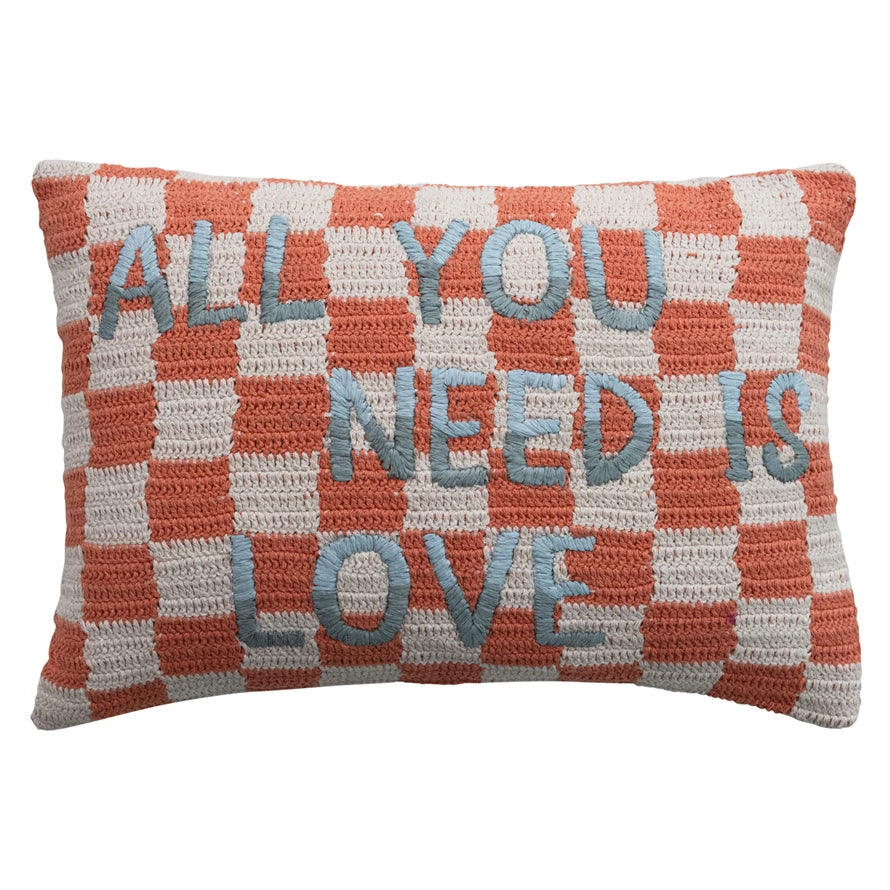 NeedLove Crochet/Check Pillow
