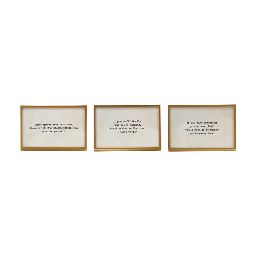 6x4" Gold Frame w/Easel/Saying