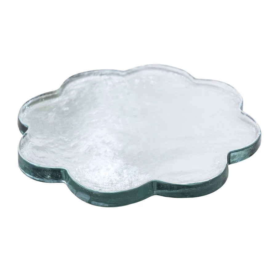 Scalloped/Glass Cheese Board