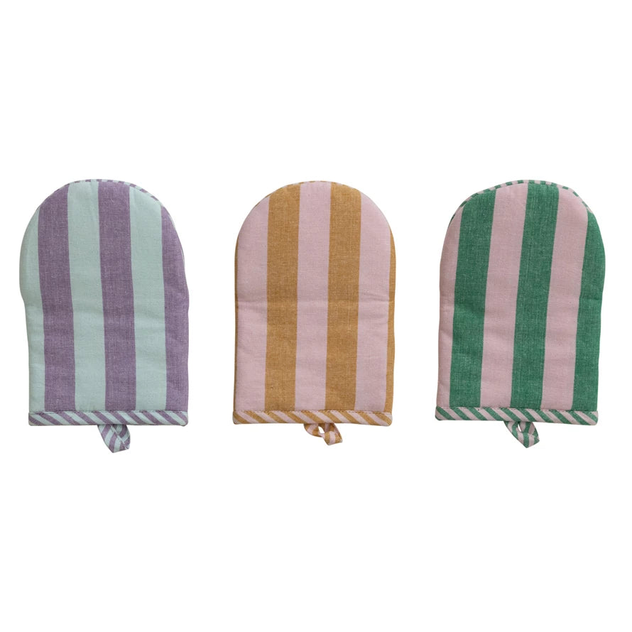 Happy House Striped Oven Mitt