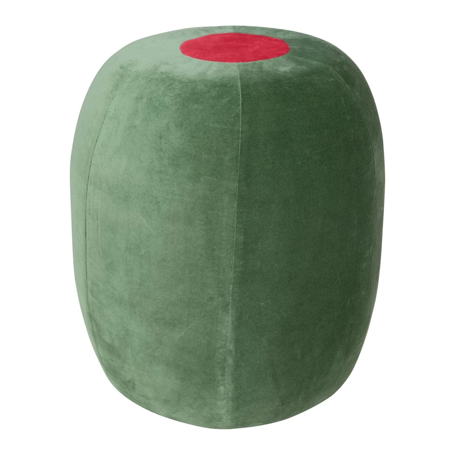 Olive Shaped Velvet Stool