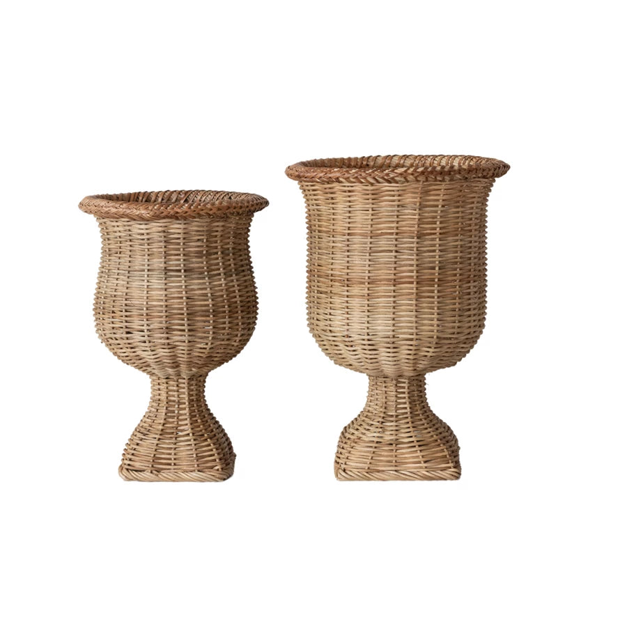 Natural Woven Rattan Urn