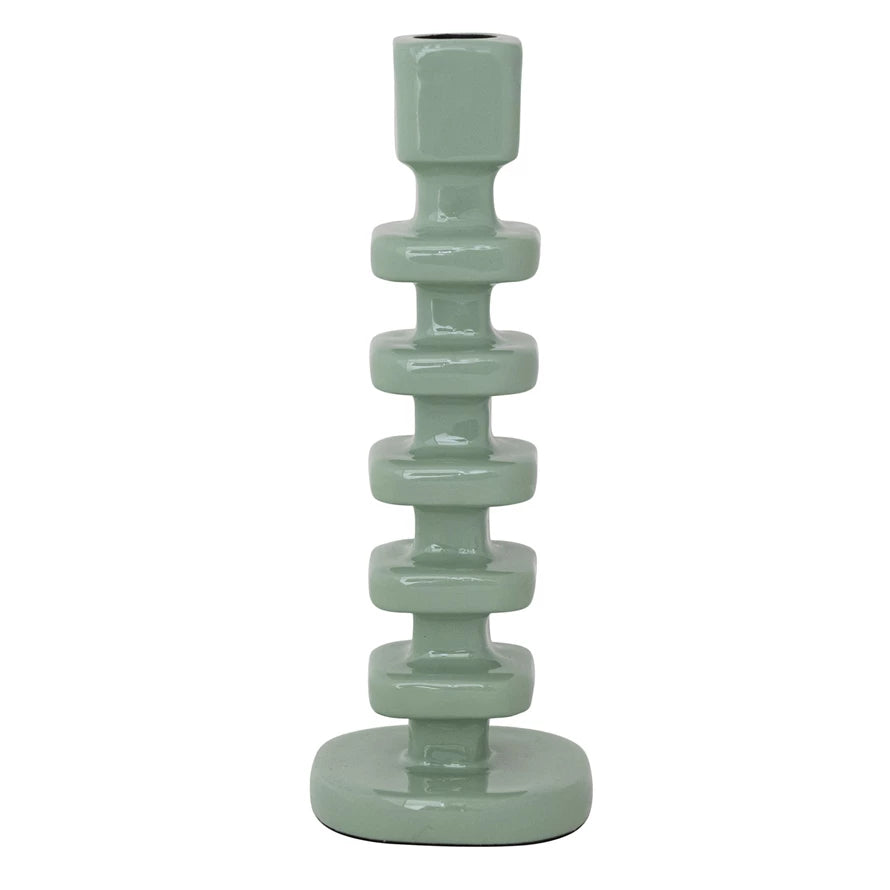 Palmera Taper Holder, 8" Green
