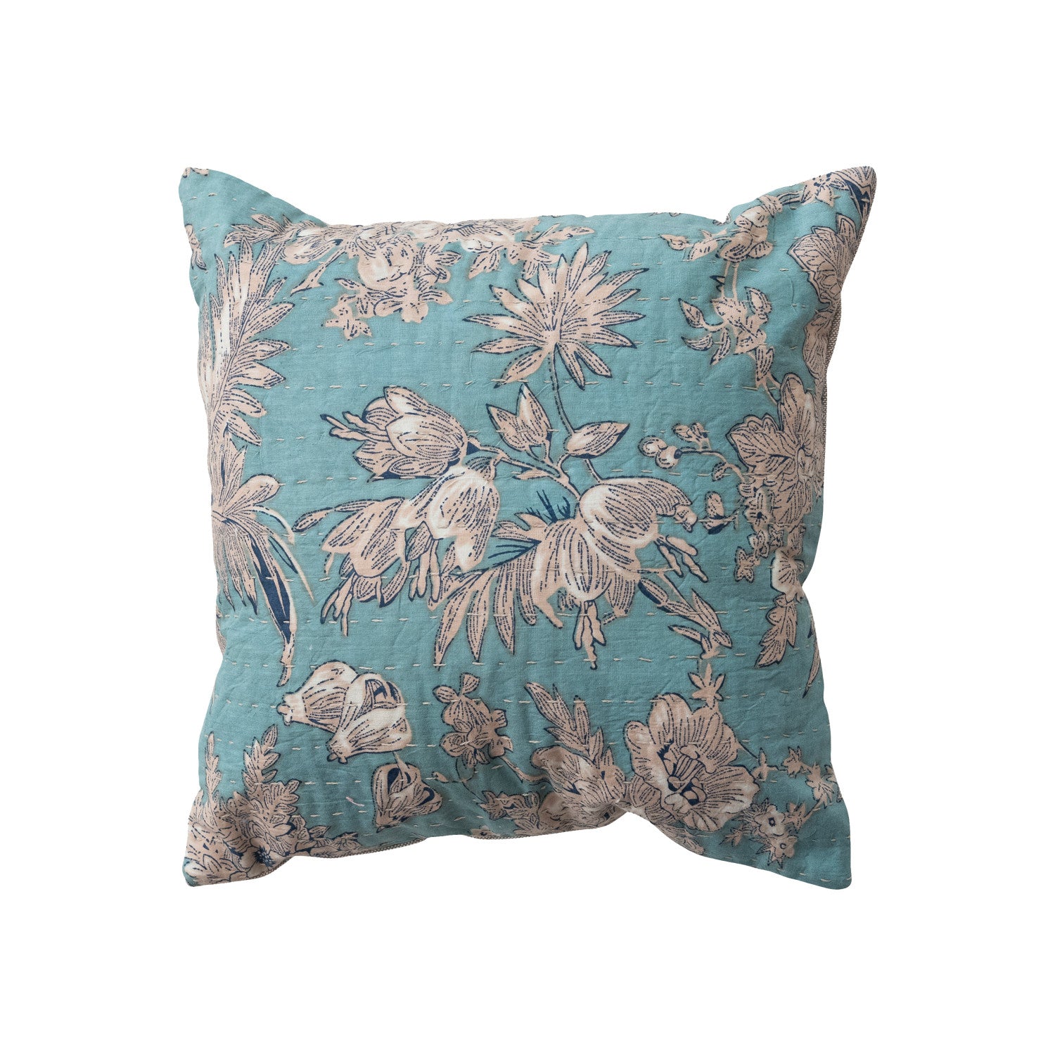 Voile Blue/Wht Floral Pillow