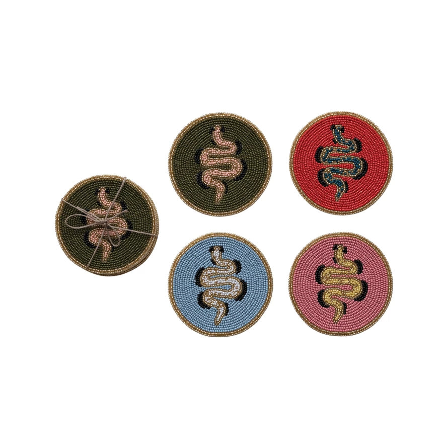 St/4 Beaded Coasters, Snakes