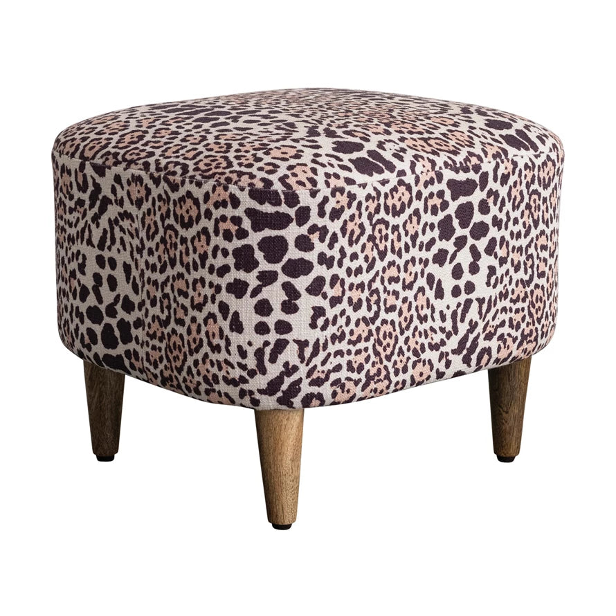 Leopard Print Ottoman