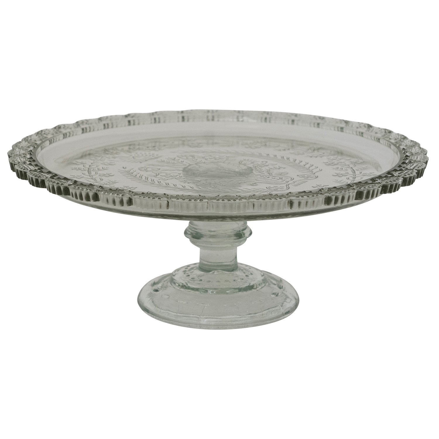 Scalloped Edge Glass Pedestal