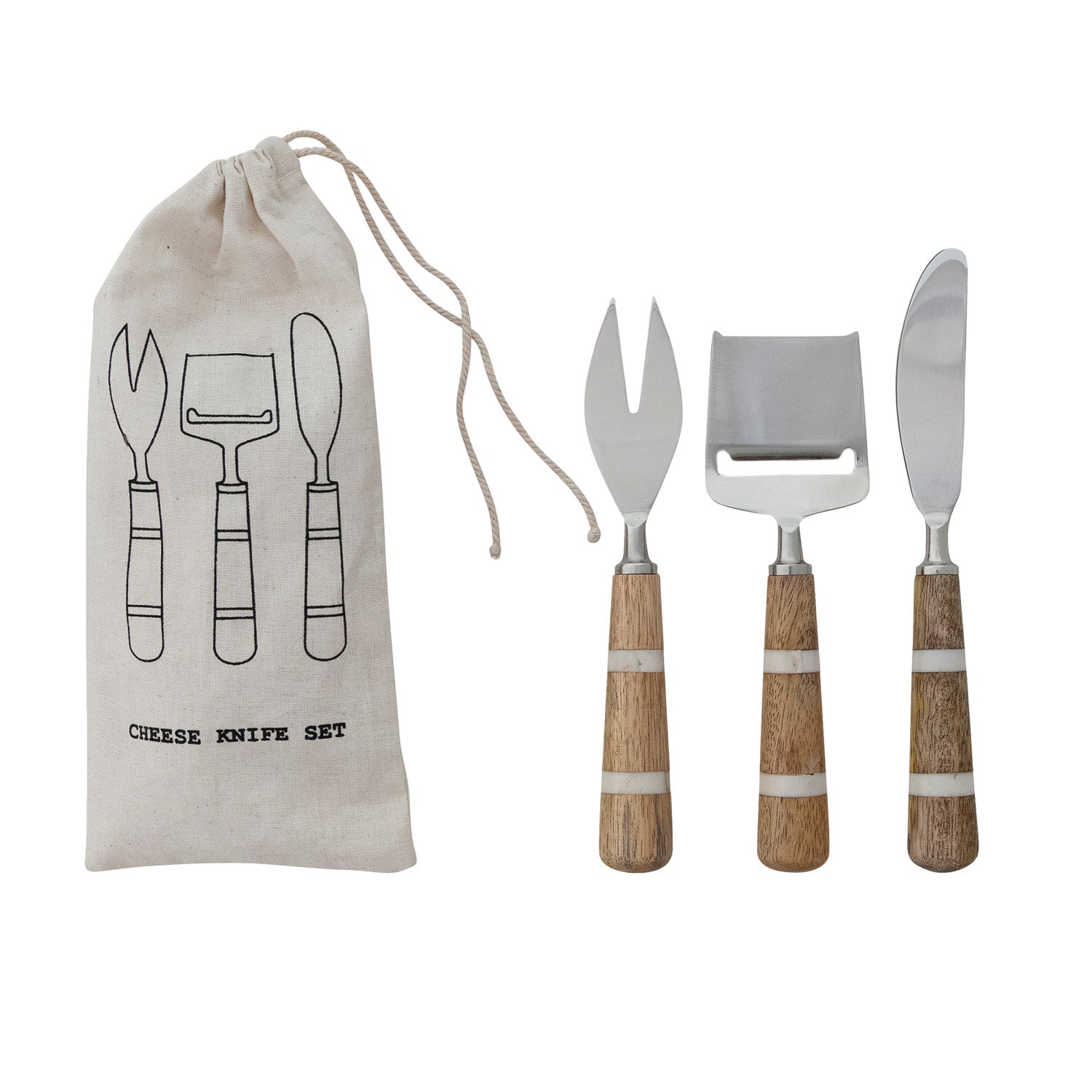 St/3 Cheese Knife Set, Wood