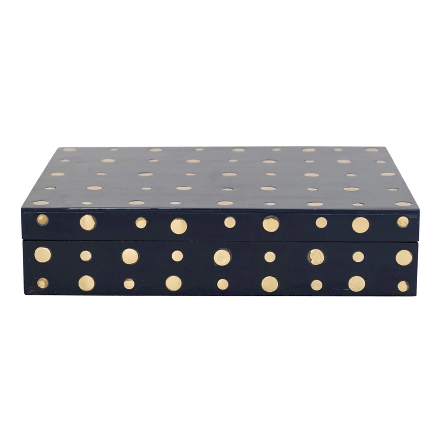 Navy & Brass Studded Box