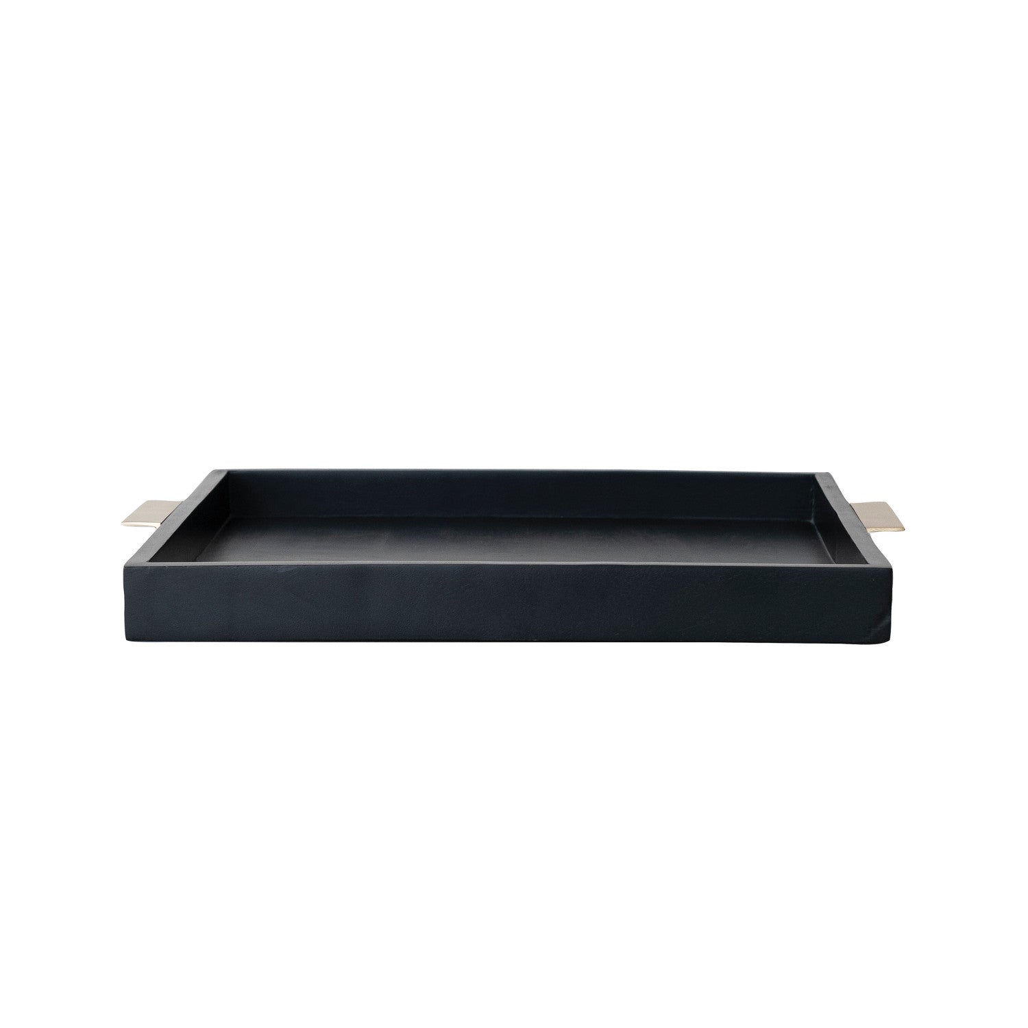 Black Wood Tray w/Gold Handle