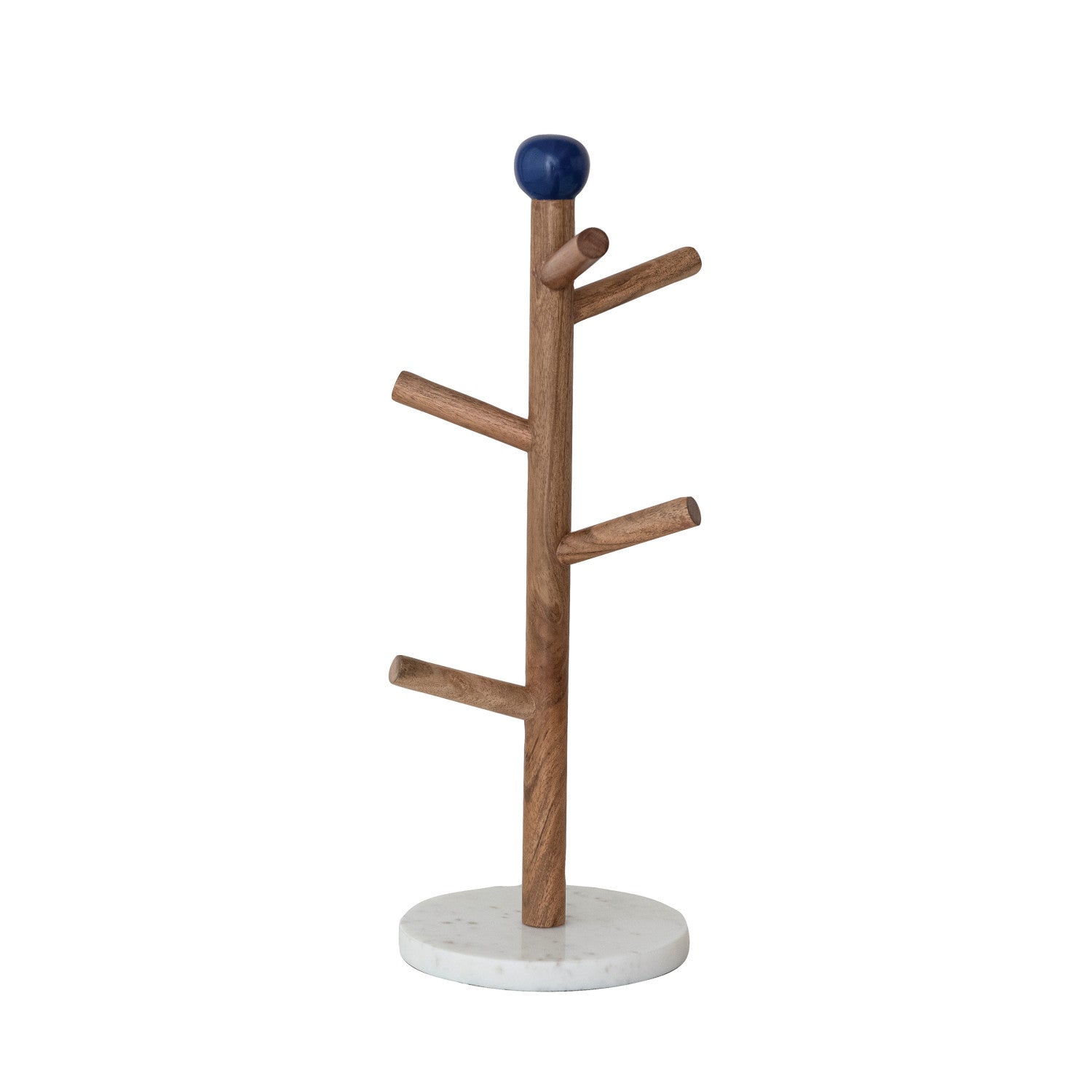 Mug Rack, Marble/Wood/Blue Top