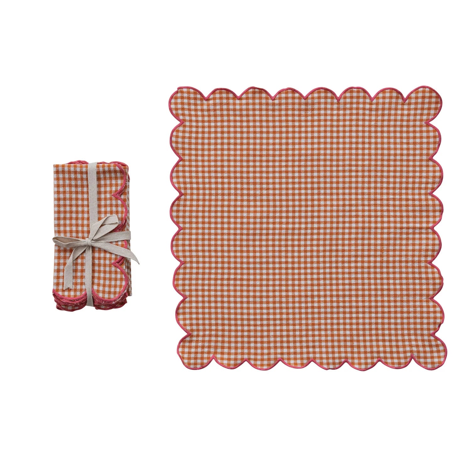 St/4 Scalloped Napkin/OrgCheck