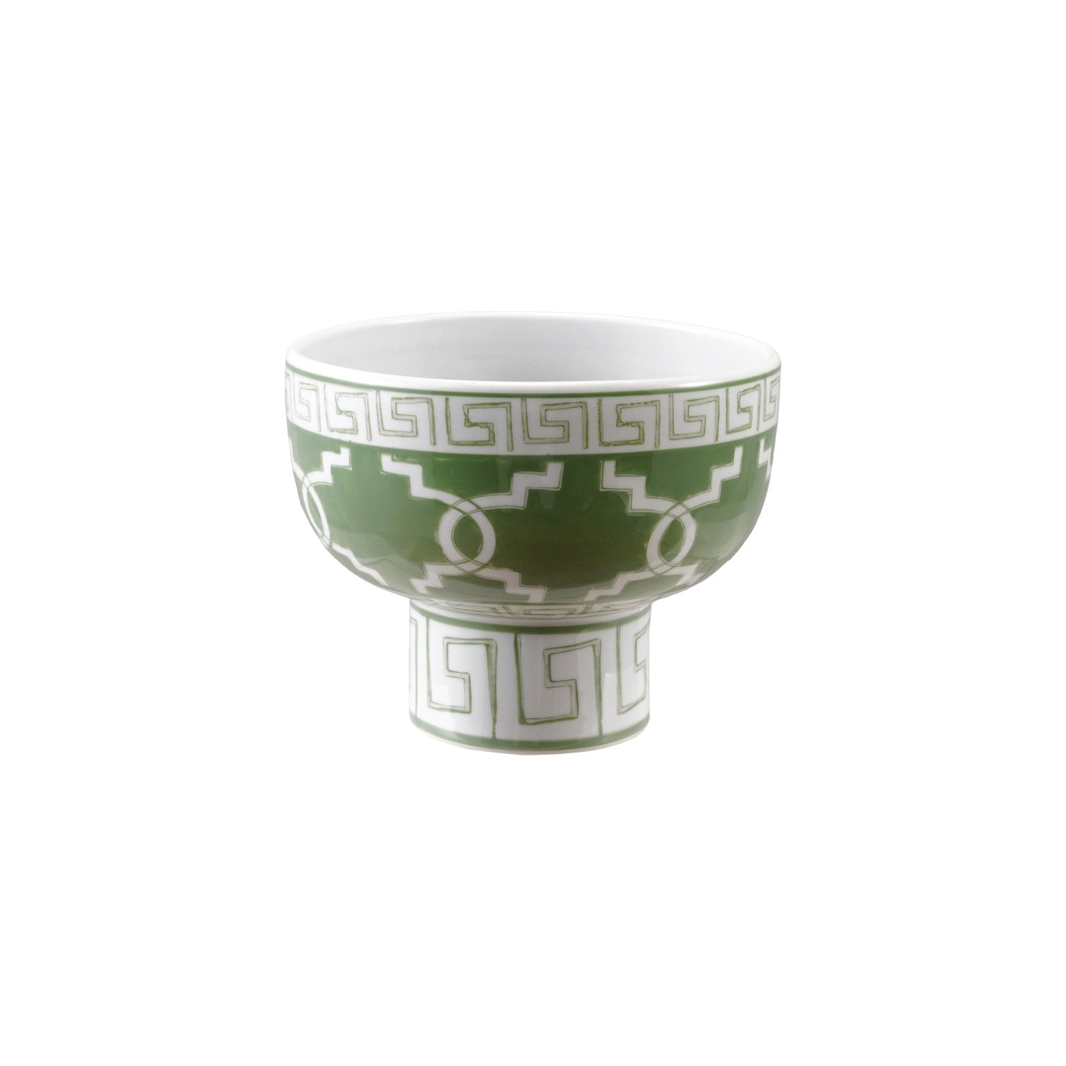 Palmera Footed Bowl, Green/Geo