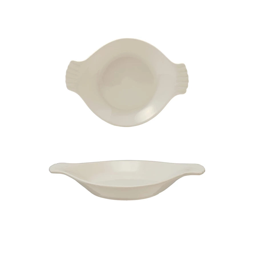 Cream 1/2 Cup Baker w/Handles
