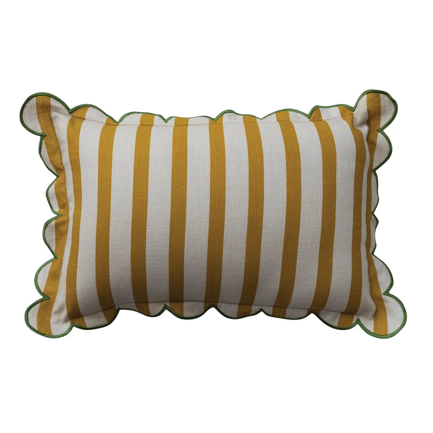 Striped Pillow, Mustard&Ivory