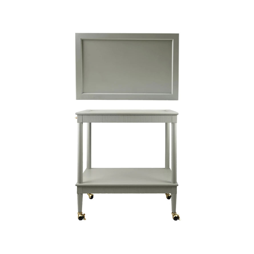 Blue Fluted Edge Bar Cart