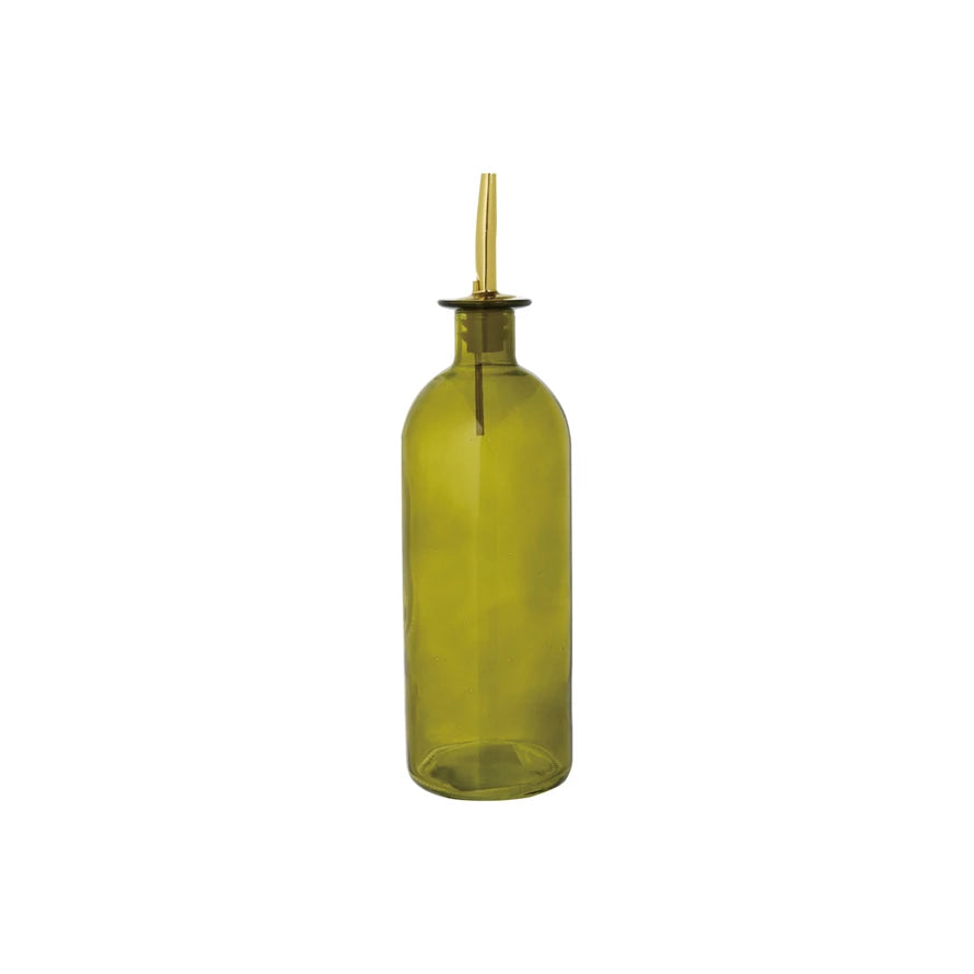 Glass Oil Cruet, Olive