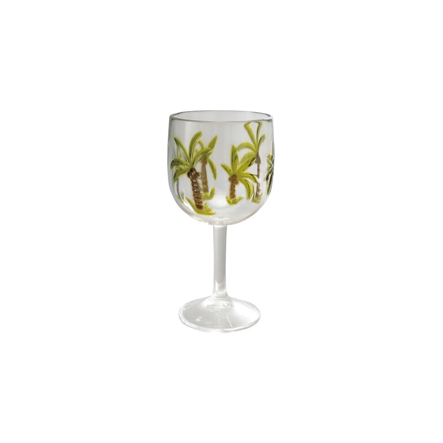 Acrylic Wine Glass w/ Palms