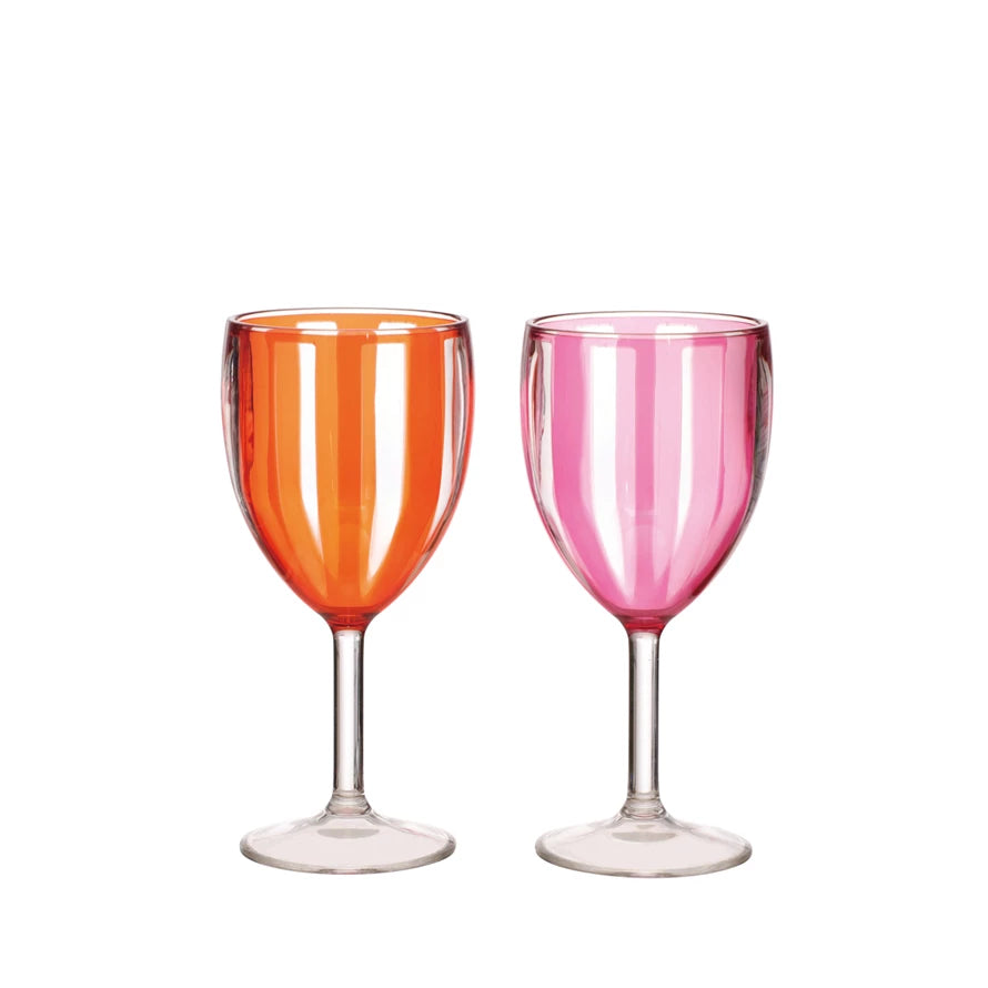Acrylic Wine Glass w/ Stripes