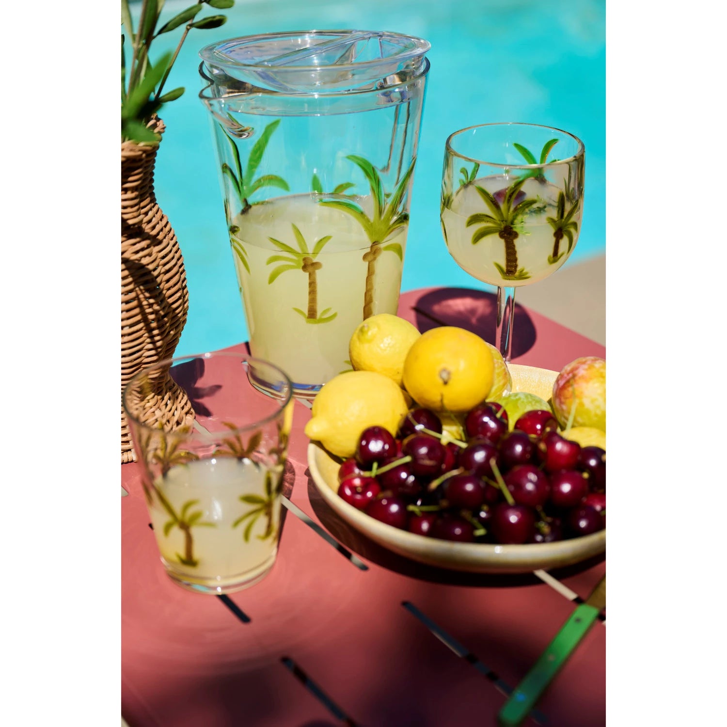 Acrylic Pitcher w/ Palms