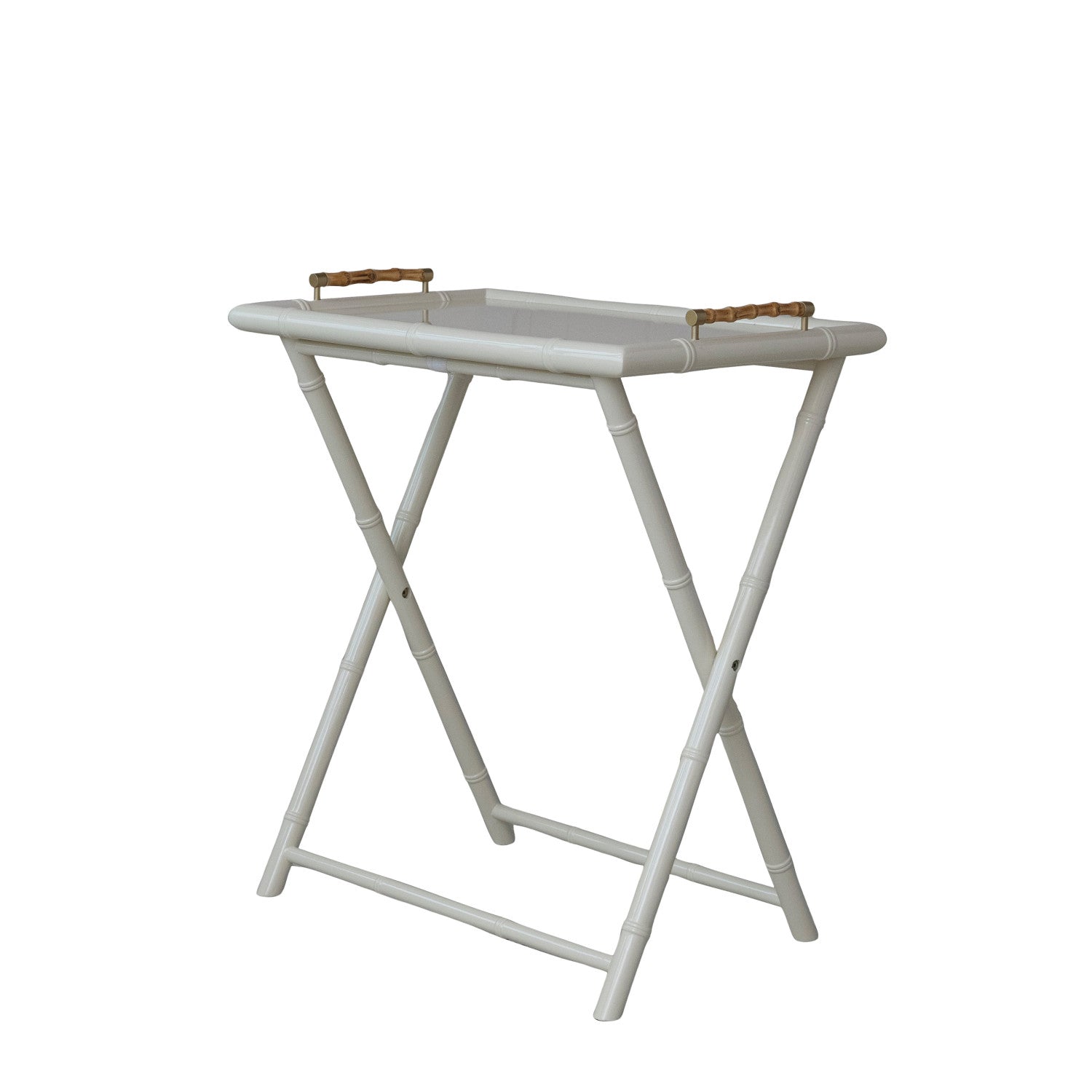 Folding Tray Table, Bamboo/Wht