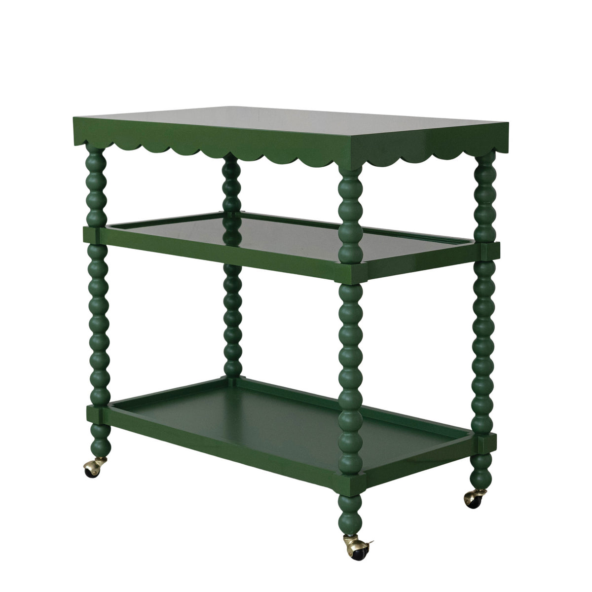 Green 3-Tier Bar Cart
