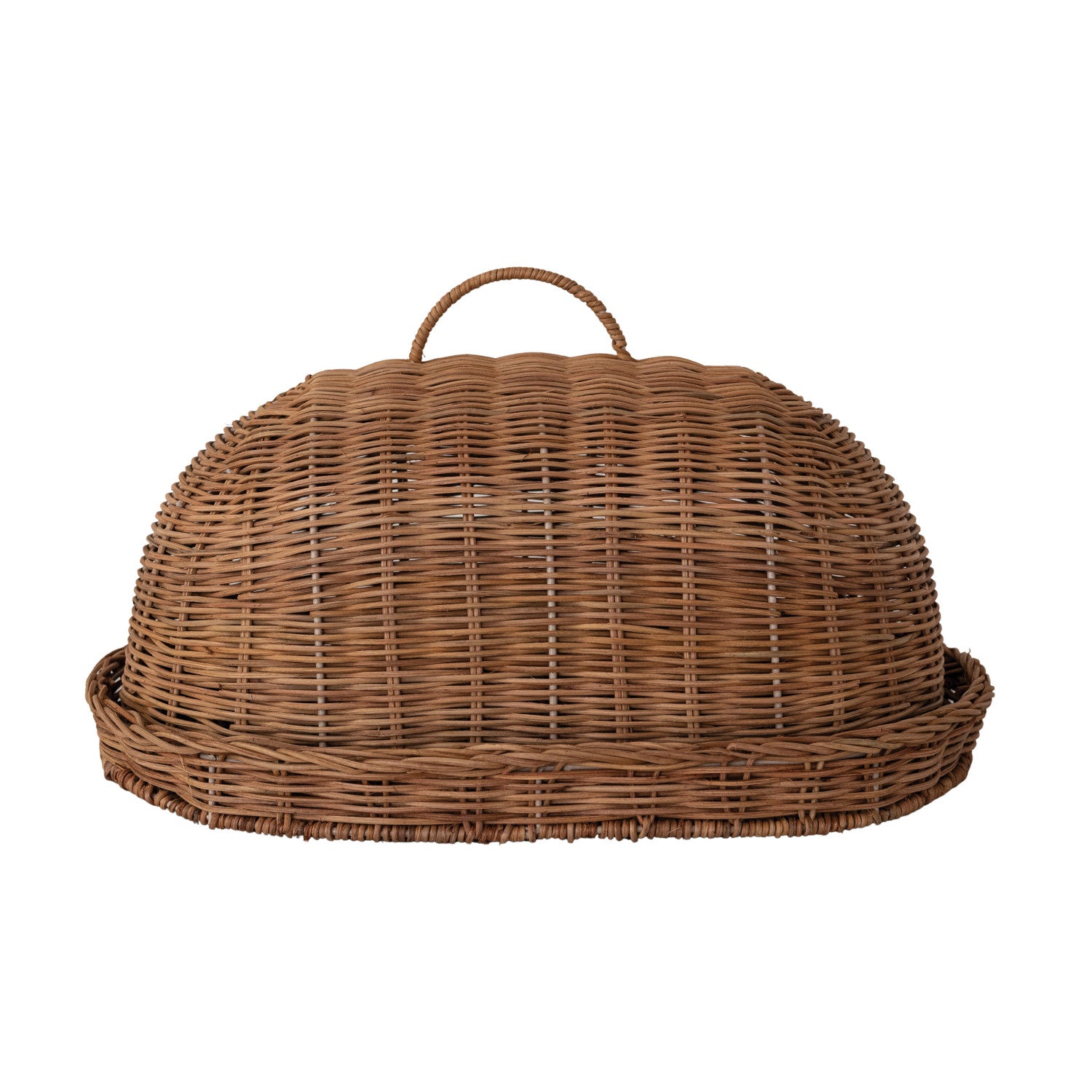 Rattan Tray & Cloche/Cover