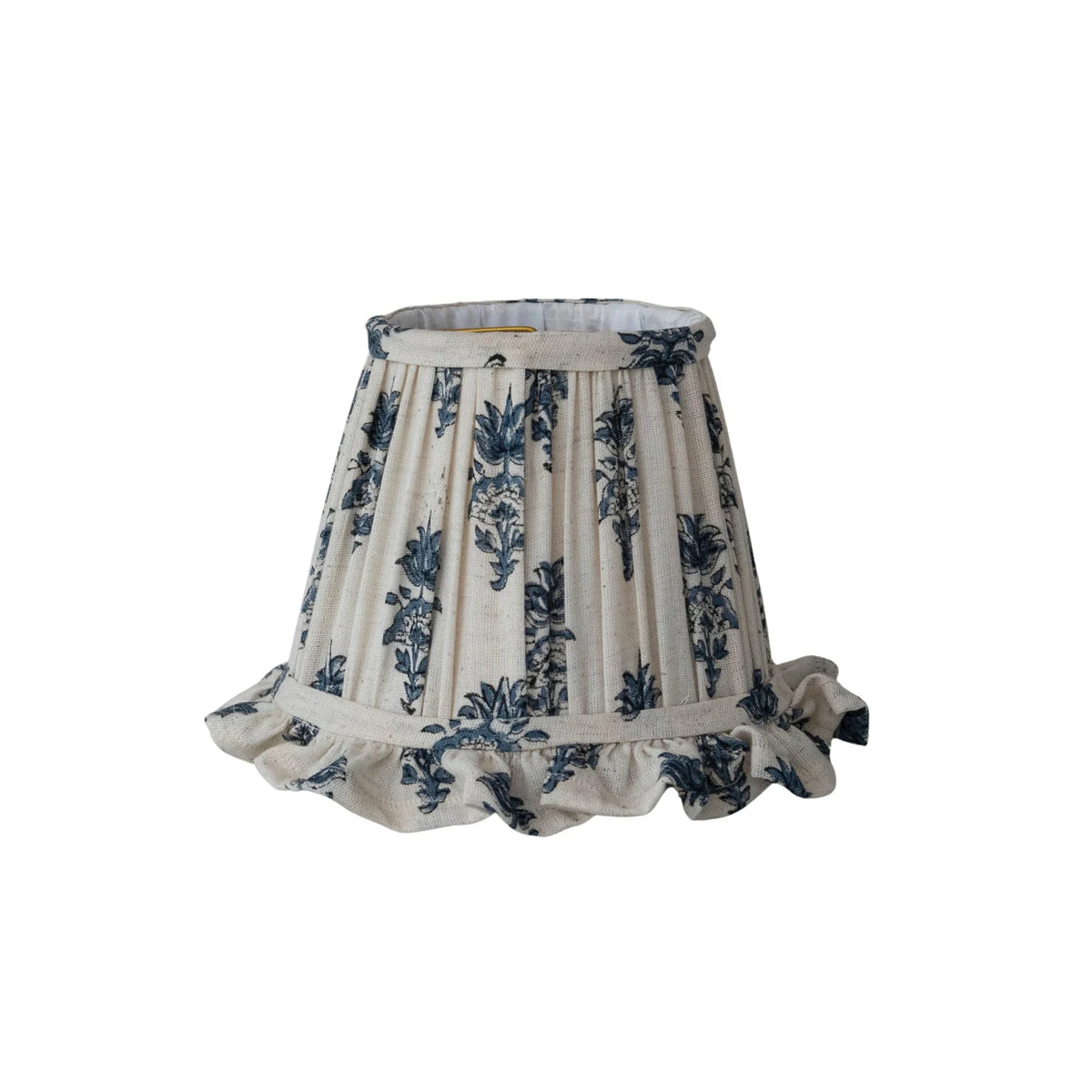 Ruffled Lamp Shade, White/Blue