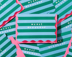 Merci Bl/Grn Cards, Box/10