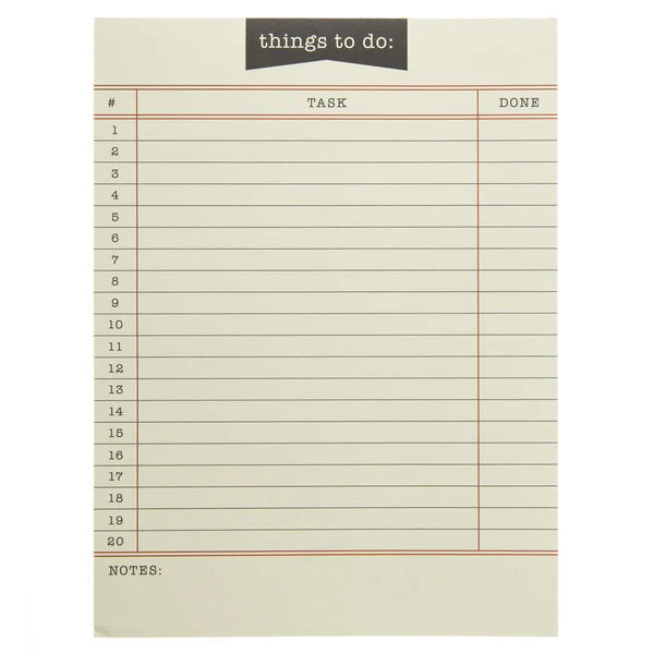 Library Card Large Notepad