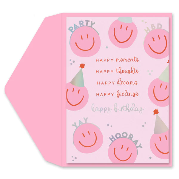 Pink Happy Smiley Card