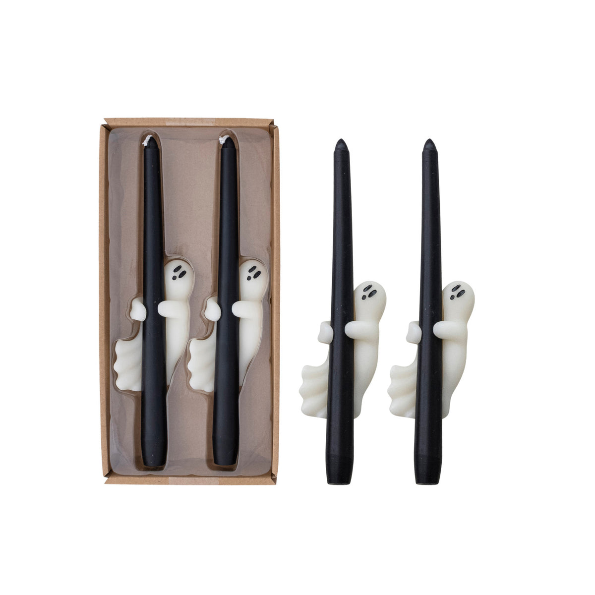 St/2 Blk/White Ghost Tapers