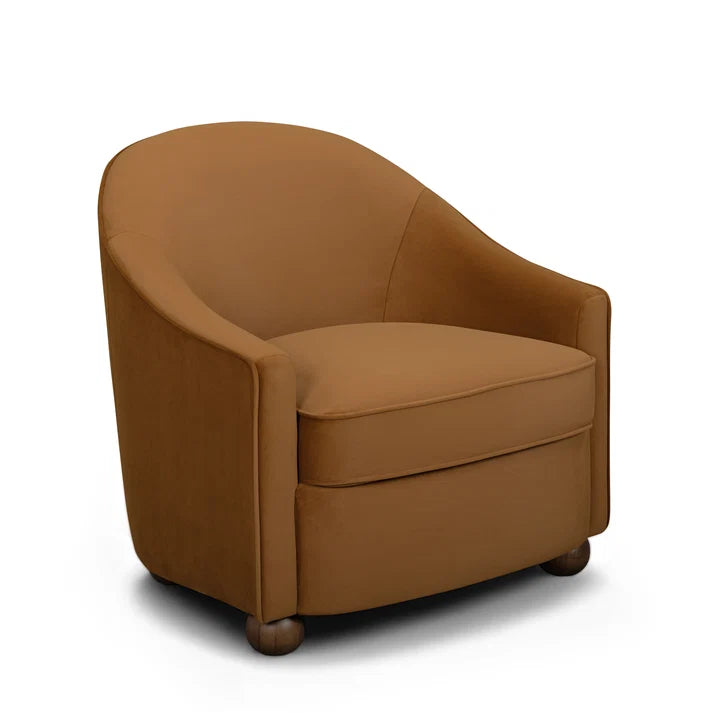 Cettie Velvet Chair, Cognac