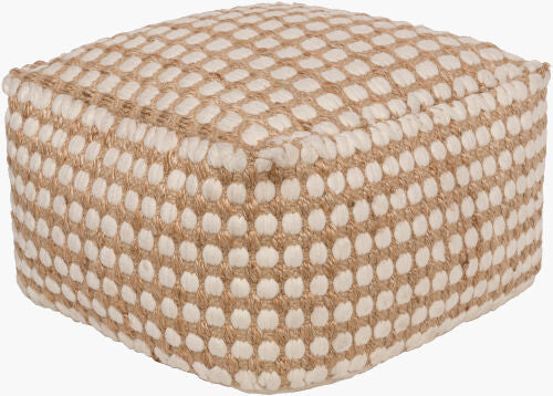 Oak Cove Wht/Tan Pouf