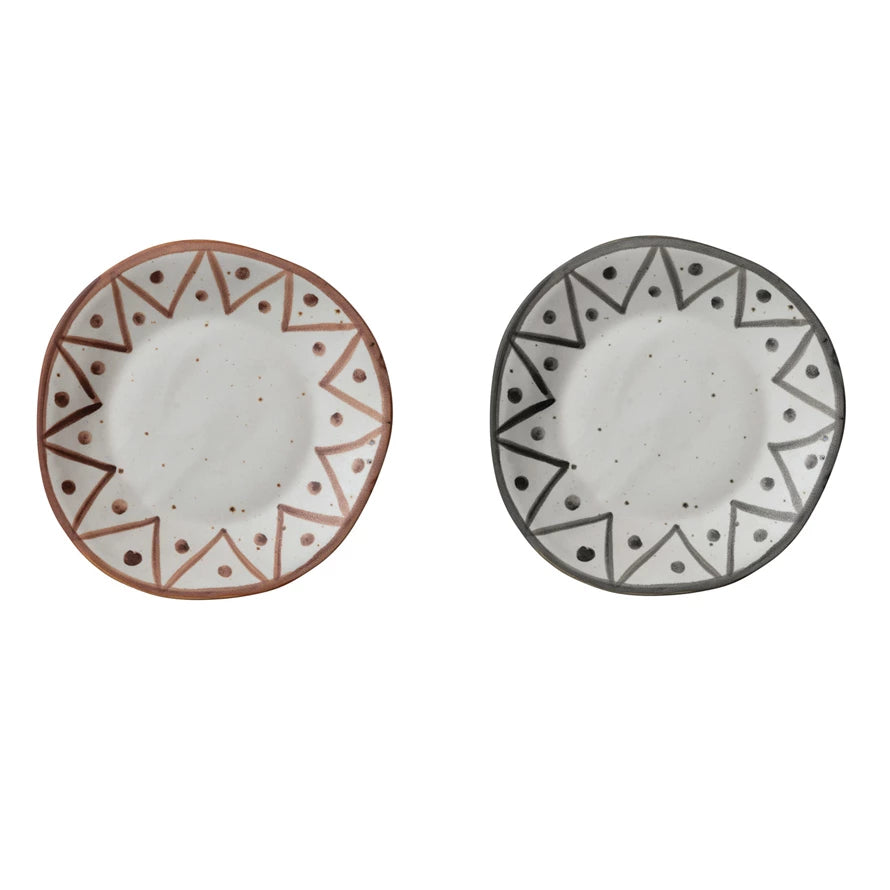 Stoneware Plate w/ Design