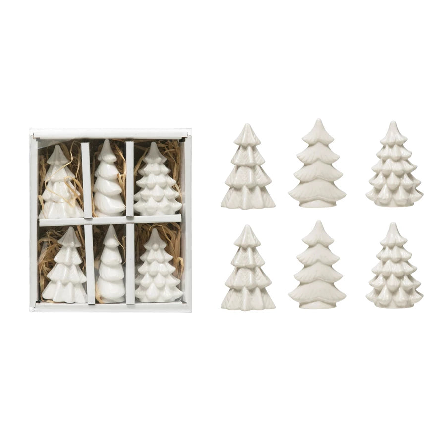 St/6 Stoneware Wht Trees