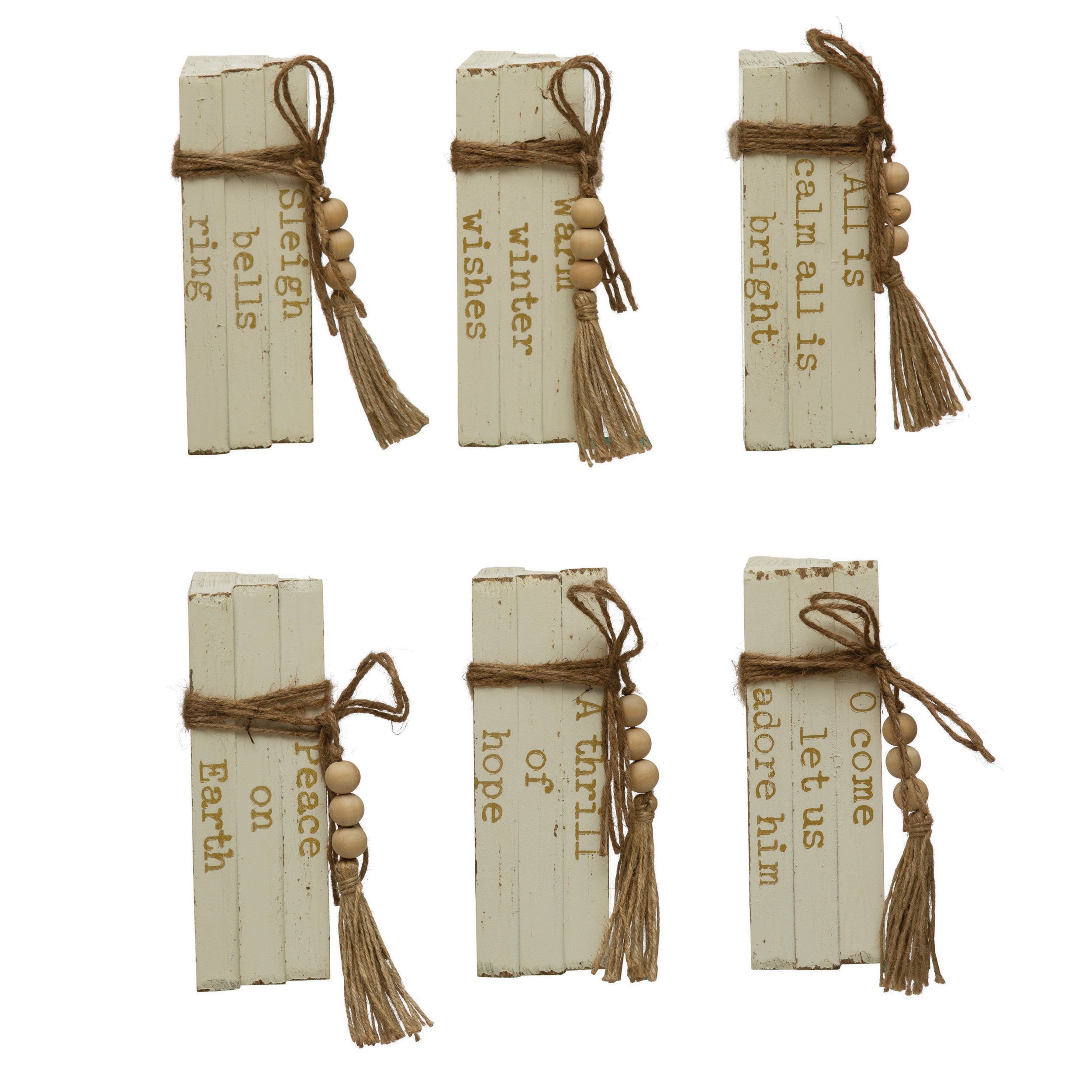 Wood Block Books w/ Saying