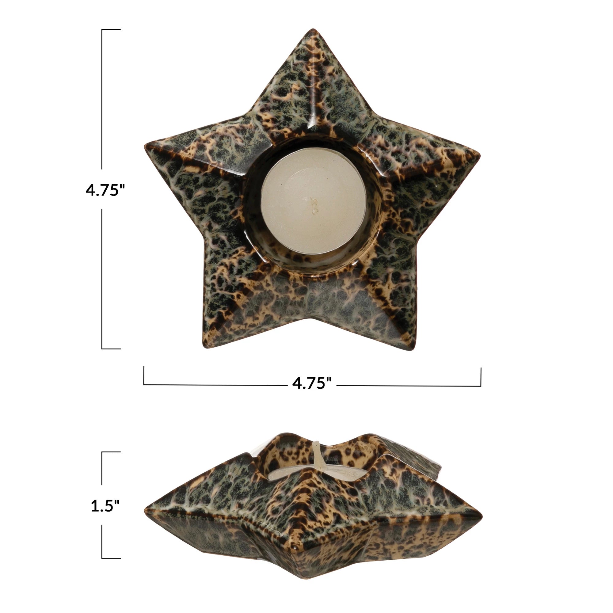 Stoneware Star Tealight Holder