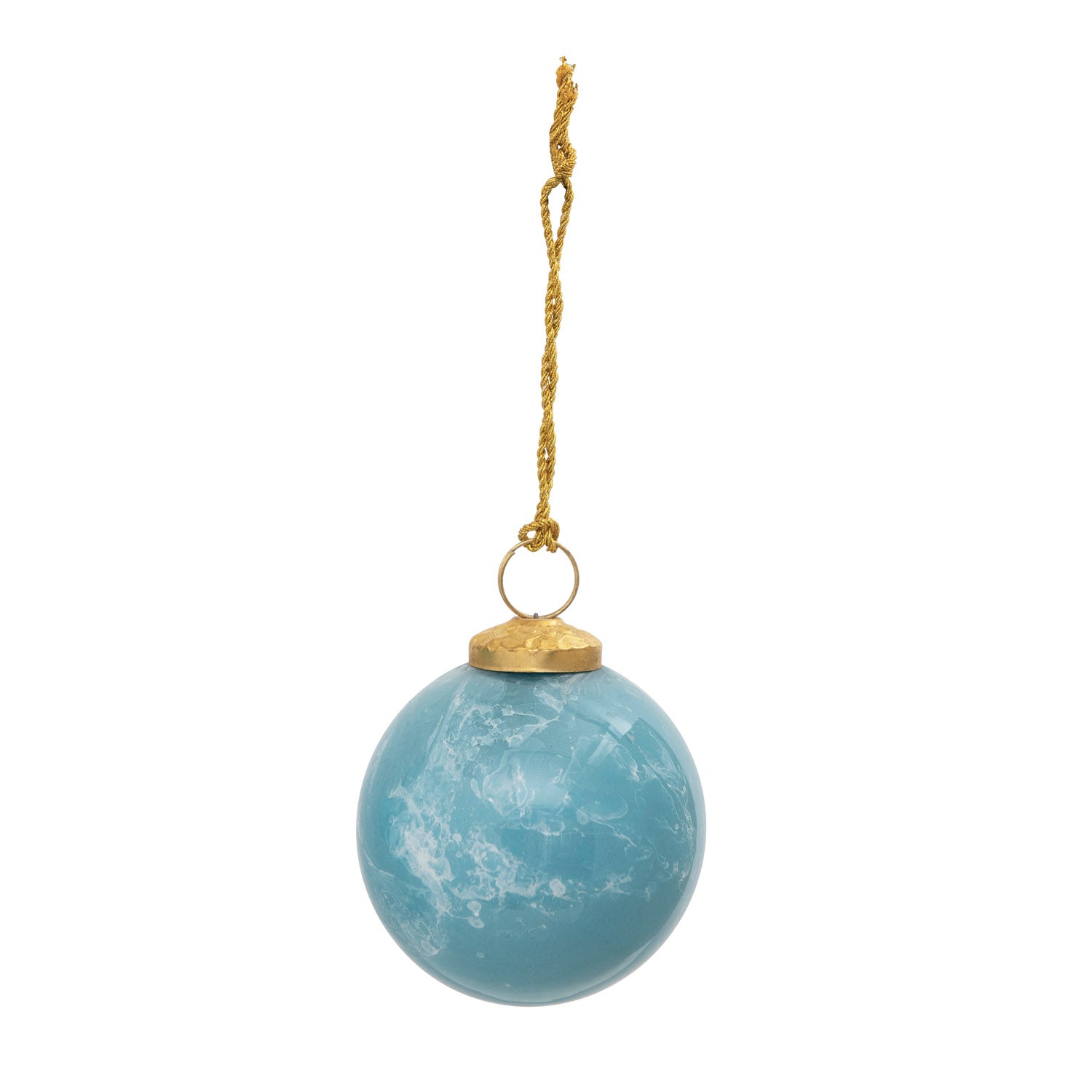 3" Marbled Ball Ornament -Blue