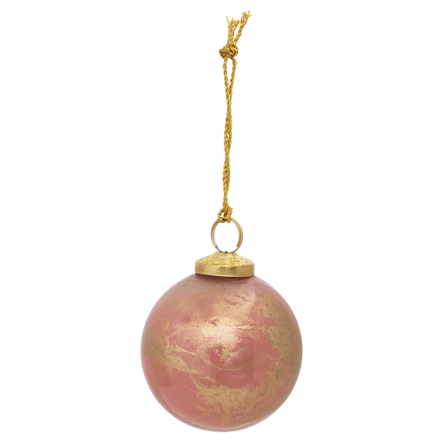 3" Marbled Orn - Pink/Gold