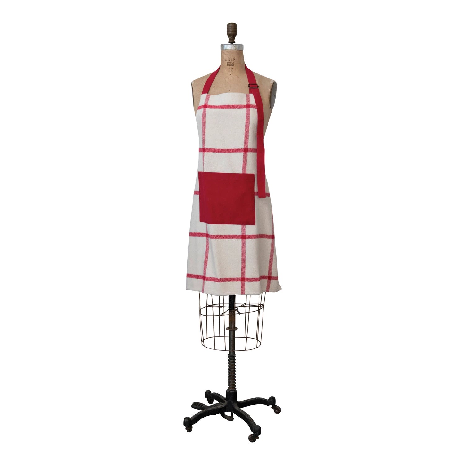 Cotton Flannel Grid Apron