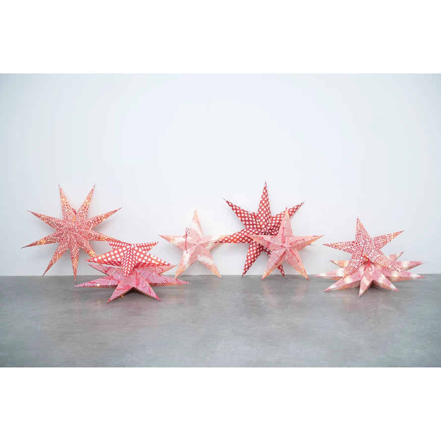 7Pt Paper Star Ornament - Red