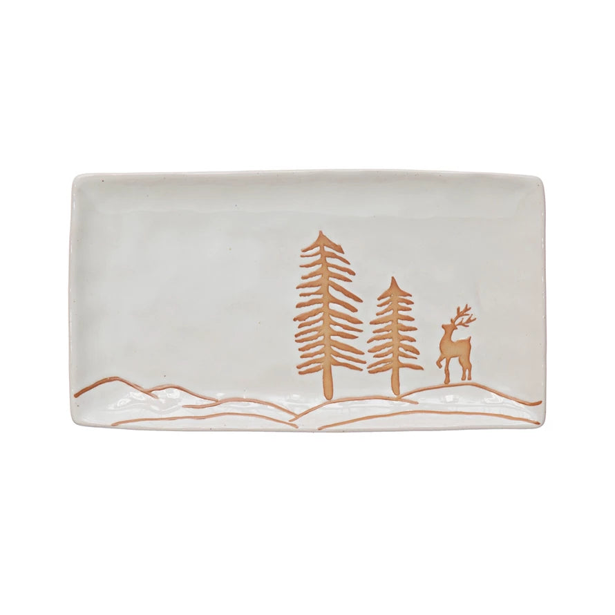 Platter w/ Deer Landscape