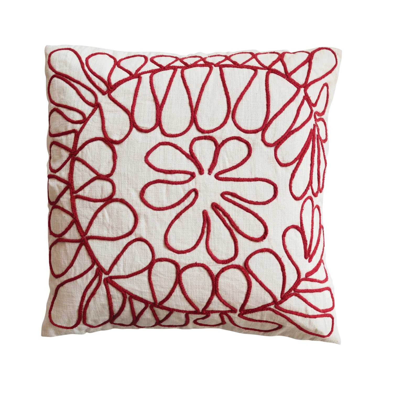 26" Red Embroidery Pillow