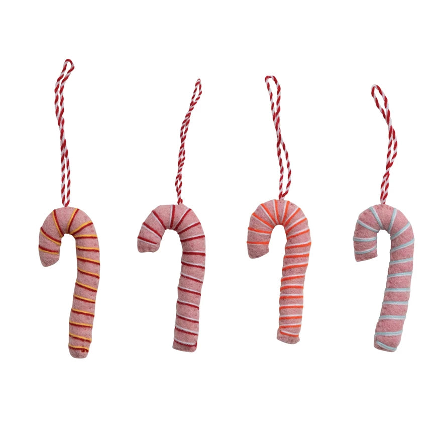 4" Felt Candy Cane Ornament