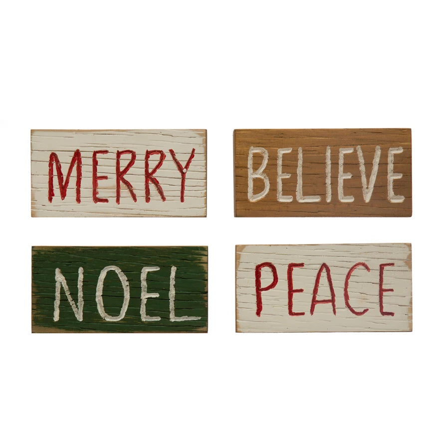 Wood Block Holiday Word