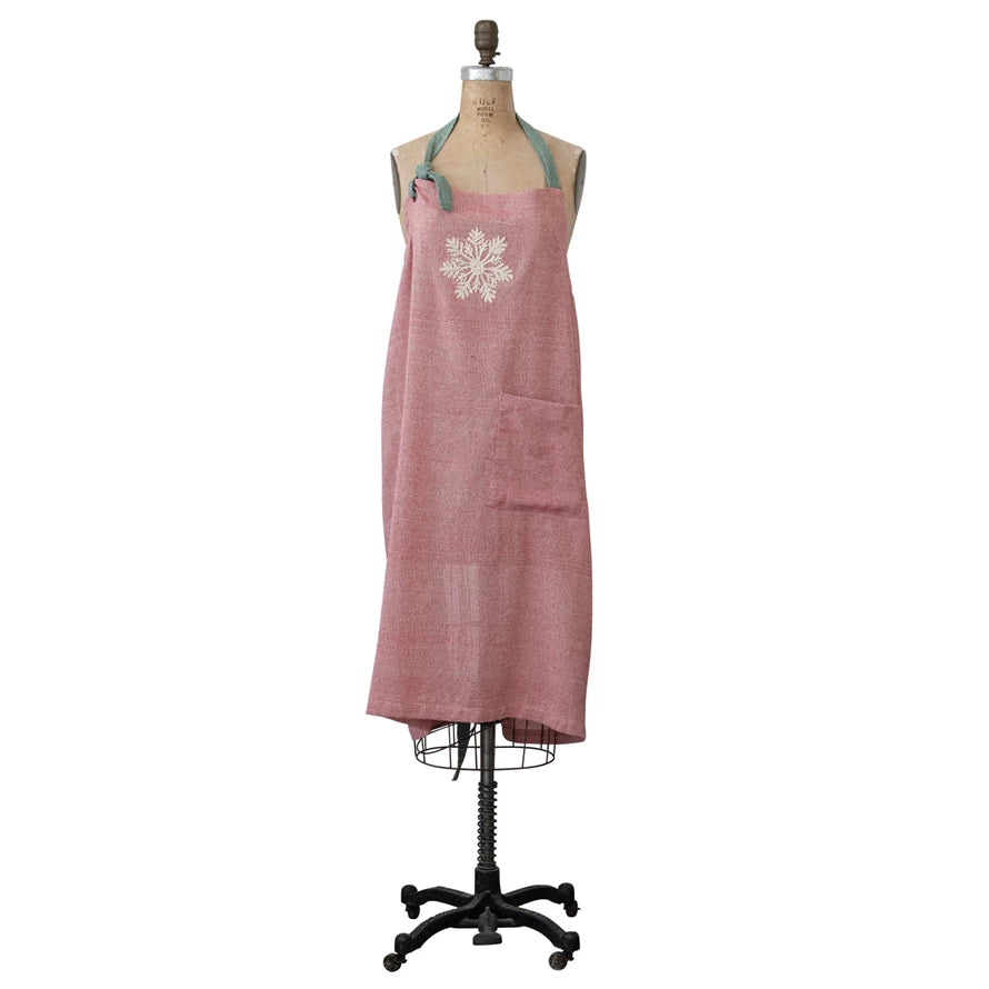 Chambray Apron w/ Snowflake