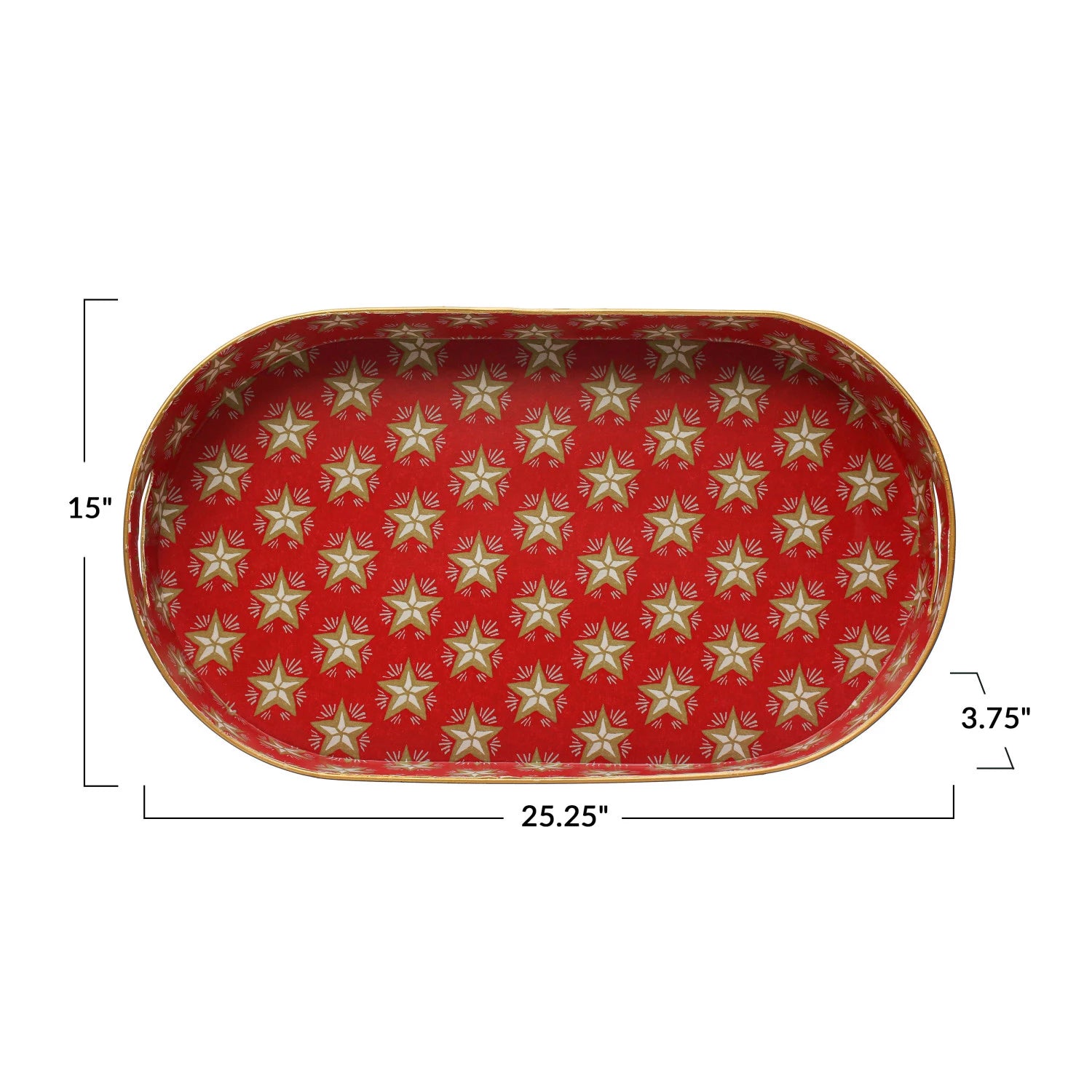 Red Star Metal Tray w/ Handle