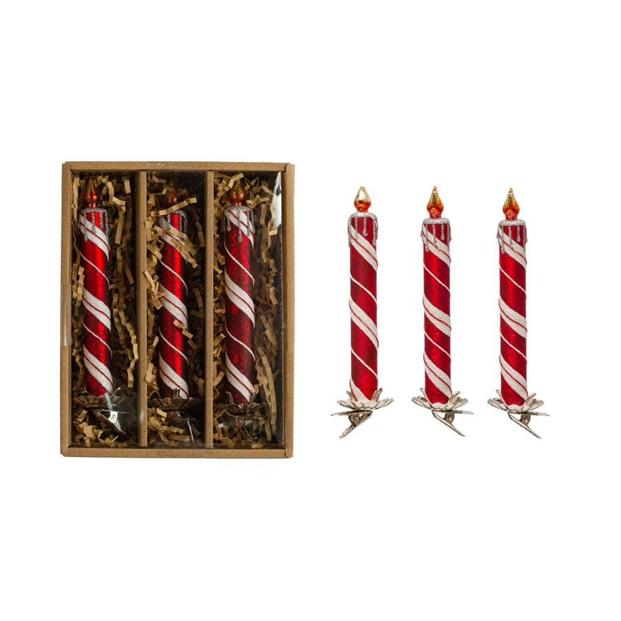 Clip-on Candle Ornaments St/3