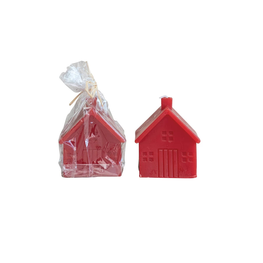 Unscented Red House Candle